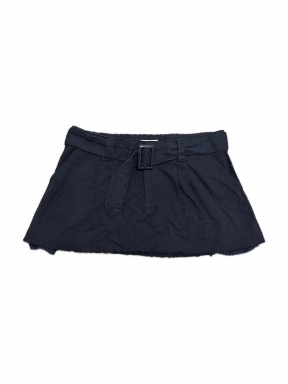 Garage navy blue low rose pleated skirt